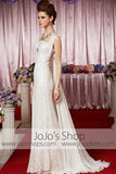 Ivory Cap Sleeves Slim Classy Elegant Prom Formal Evening Dress CX830322