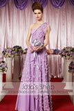 Grecian Purple Violet Floral One Shoulder Elegant Prom Formal Evening Dress CX830323