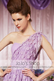 Grecian Purple Violet Floral One Shoulder Elegant Prom Formal Evening Dress CX830323