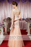 Pink Grecian Diasy Floral Lace Modest Elegant Prom Formal Evening Dress CX830355