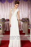 White Modest Grecian Chiffon Elegant Prom Formal Evening Dress CX830382