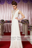 White Modest Grecian Chiffon Elegant Prom Formal Evening Dress CX830382