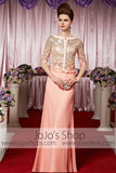 Pink Modest Long Sleeves Shimmery Elegant Prom Formal Evening Dress CX830386