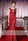 Red Mermaid Keyhole Glamarous Elegant Prom Formal Evening Dress CX830388