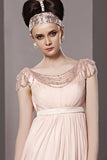 Blush Pink Short Sleeve Princess Home Coming Prom Dress CX881209