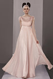 Blush Pink Short Sleeve Princess Home Coming Prom Dress CX881209