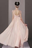 Blush Pink Short Sleeve Princess Home Coming Prom Dress CX881209