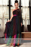Black Multicolor One Shoulder Grecian Prom Evening Formal Dress DQ830861
