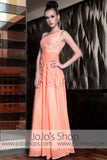 Grecian Orange One Shoulder Fish Scale Prom Evening Formal Dress DQ830873