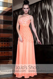 Grecian Orange One Shoulder Fish Scale Prom Evening Formal Dress DQ830873
