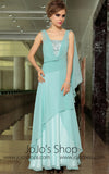 Pastel Blue Grecian Chiffon Formal Prom Evening Cocktail Dress DQ830877