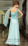 Pastel Blue Grecian Chiffon Formal Prom Evening Cocktail Dress DQ830877