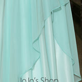 Pastel Blue Grecian Chiffon Formal Prom Evening Cocktail Dress DQ830877