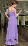 Grecian Purple Long Sleeves Formal V Neck Prom Evening Cocktail Dress DQ830879