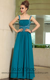 Teal Grecian Chiffon Strapped Formal Prom Evening Cocktail Dress DQ830885