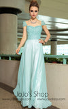 Grecian Elegant Pastel Green Cap Sleeves Formal Prom Evening Cocktail Dress DQ830888