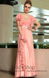 Pink Butterfly Sleeves Chiffon Ruffle Formal Prom Evening Cocktail Dress DQ830890