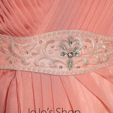 Pink Butterfly Sleeves Chiffon Ruffle Formal Prom Evening Cocktail Dress DQ830890