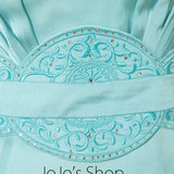 Modest Blue Quarter Sleeves Formal Prom Evening Cocktail Dress DQ830893
