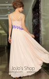 Grecian V Neck Blush Pink Slim Chiffon Formalprom Evening Cocktail Dress DQ830898
