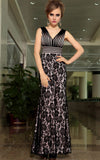 Black Lace V Neck Slim Sexy Formal Prom Evening Cocktail Dress DQ830900