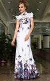 Mandarin Collar Short Sleeve Slim Formalprom Evening Cocktail Dress DQ830901