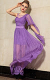 Purple Transparent Chiffon Hot Formalprom Evening Cocktail Dress DQ830907