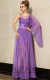 Purple Transparent Chiffon Hot Formalprom Evening Cocktail Dress DQ830907