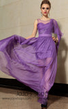 Purple Transparent Chiffon Hot Formalprom Evening Cocktail Dress DQ830907