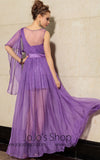 Purple Transparent Chiffon Hot Formalprom Evening Cocktail Dress DQ830907