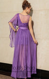 Purple Transparent Chiffon Hot Formalprom Evening Cocktail Dress DQ830907