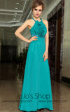 Teal Green Cross Back Ruffle Formalprom Evening Cocktail Dress DQ830908