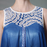 Jewel Neck Blue Chiffon Formal Prom Dress DQ830915