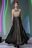 Champagne And Black Grecian Prom Formal Dress DQ830920