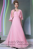 Pink Modest Formal Prom Evening Dress DQ830929