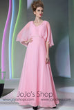 Pink Modest Formal Prom Evening Dress DQ830929