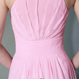 Pink Low Back Halter Formal Dress DQ830938