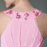 Pink Low Back Halter Formal Dress DQ830938