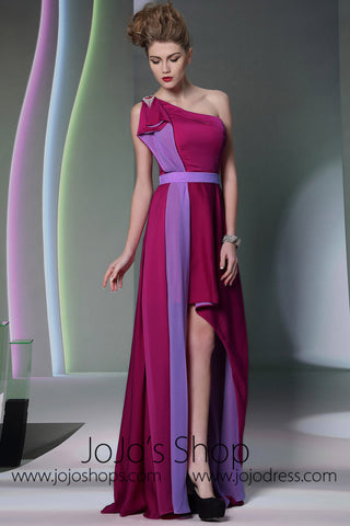 Purple Grecian One Shoulder Dress DQ830945