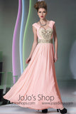 Pink Emobroidered Low Back Forml Prom Dress DQ830947