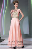 Pink Emobroidered Low Back Forml Prom Dress DQ830947