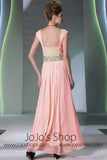 Pink Emobroidered Low Back Forml Prom Dress DQ830947