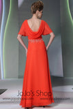 Orange Low Back Grecian Formal Prom Dress DQ830949