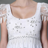 Regency White Cap Sleeves Formal Prom Dress DQ830951