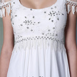 Regency White Cap Sleeves Formal Prom Dress DQ830951