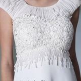 Modest Ivory Cap Sleeves Formal Prom Evening Dress DQ830952