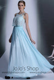 Bohemian Blue Chiffon Formal Evening Dress DQ830958