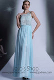 Bohemian Blue Chiffon Formal Evening Dress DQ830958