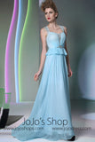 Grecian Blue Cap Sleeves Formal Prom Evening Dress DQ830959