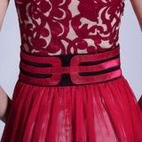 Red Lace Formal Prom Evening Dress DQ830969
